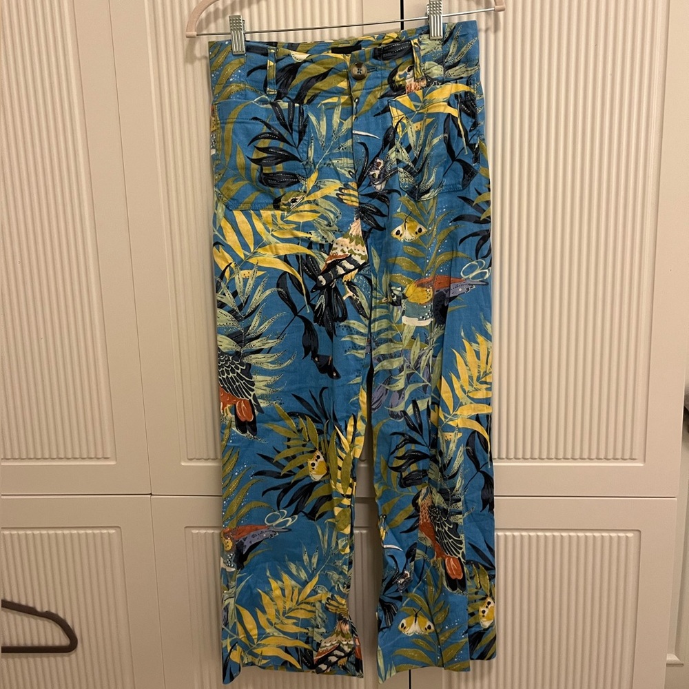 Maeve: The Colette Cropped Linen Wide-Leg Pants